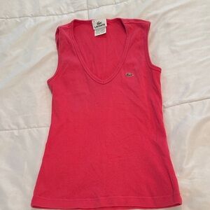 Lacoste Women's Coral V-Neck Tank Top